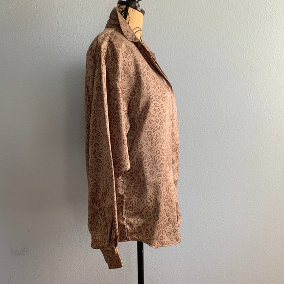 Vintage 80s Diane von Furstenberg Brown Floral - Picture 3 of 6